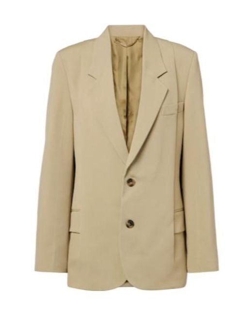 Victoria Beckham Natural Single-Breasted Blazer