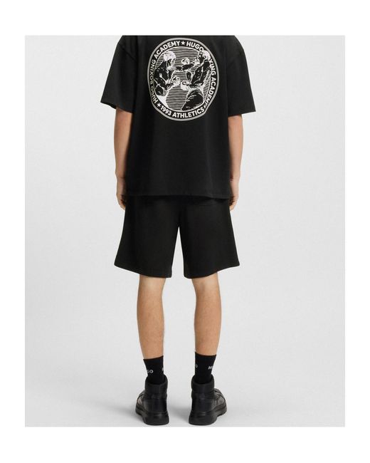 Boss Black Cotton Logo Shorts for men