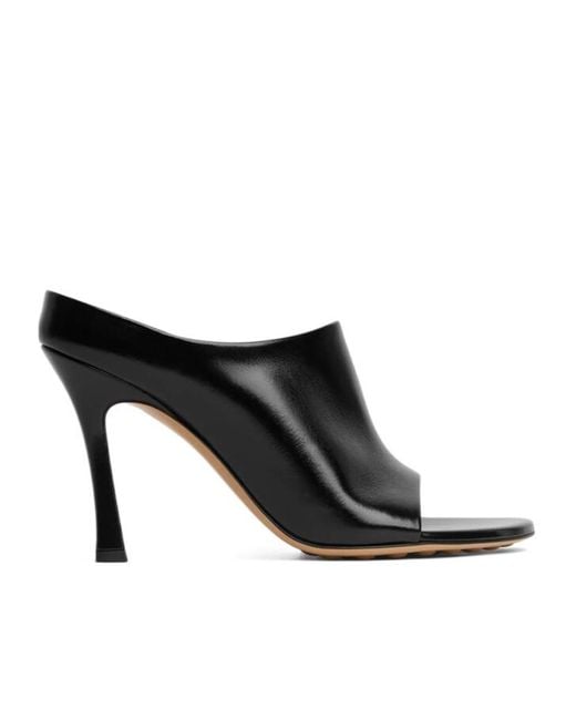 Bottega Veneta Black Heeled Flip-Flops 'Rana'