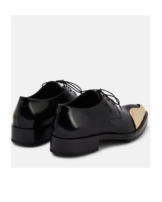 Jil Sander Black Embellished Leather Derby Shoes