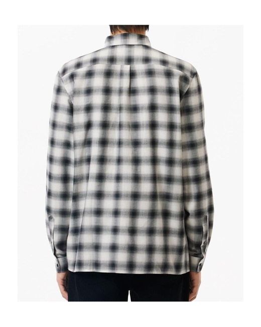 Lacoste Gray Regular Fit Flannel Shirt for men