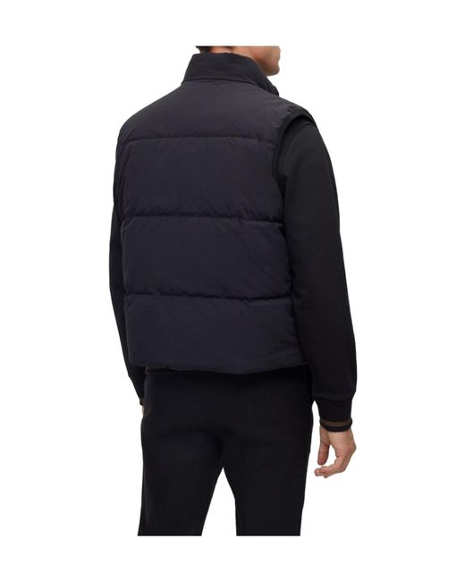 Boss Black Stand-Up Collar Down Vest for men
