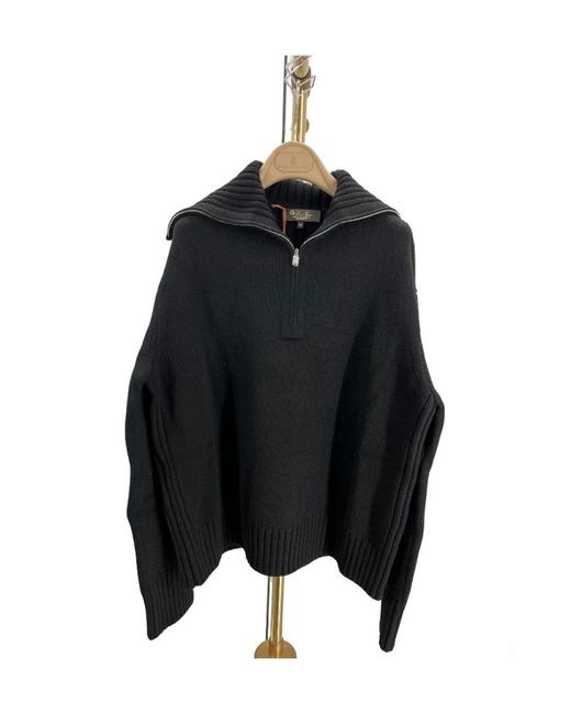 Loro Piana Blue Parksville Half-Zipped Knitted Jumper