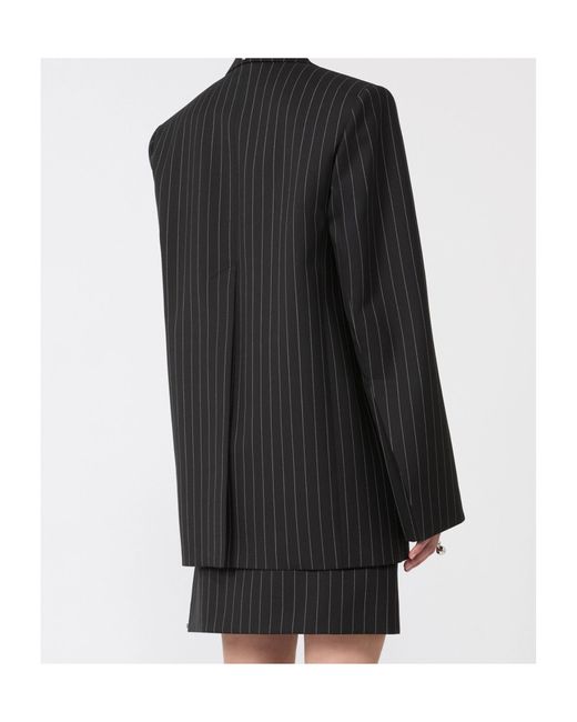 Sportmax Black Spxdivina Pinstriped Tailored Blazer