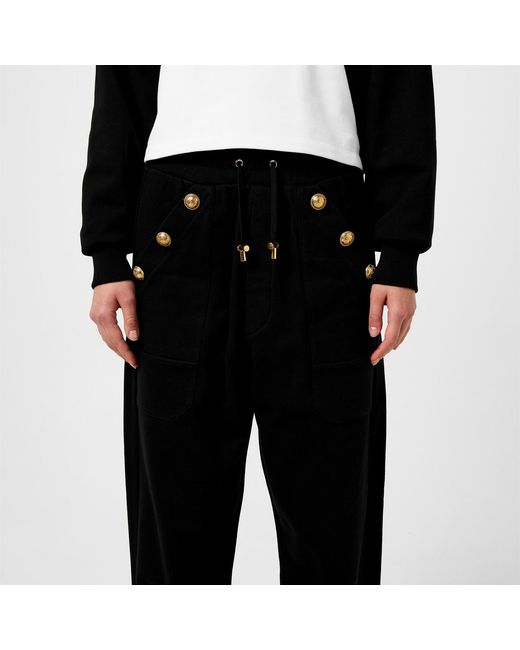Balmain Black Drawstring Waist Track Pants
