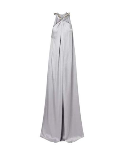 Stella McCartney Gray Embellished Satin Gown