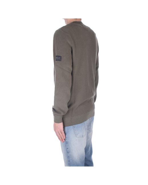 Barbour Gray Crewneck Knitted Jumper for men