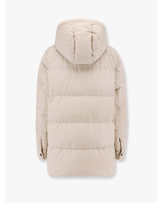 Brunello Cucinelli Natural Knitted Neck Down Jacket