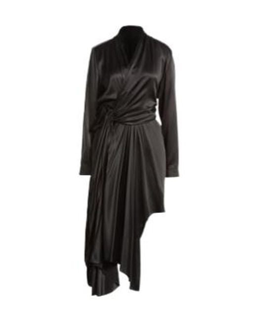 Balenciaga Black Satin Flare Dress