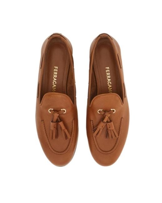 Ferragamo Brown Tassel-Detail Loafers