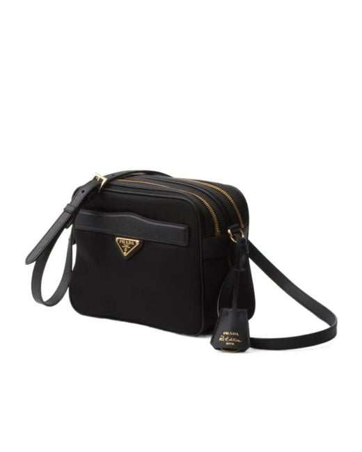 Prada Black Re-Edition 1978 Re-Nylon And Saffiano Leather Mini Shoulder Bag