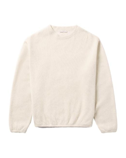 1989 STUDIO White Cut Knit Crewneck Sweater for men