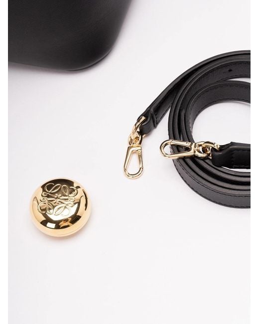 Loewe Black Mini Pebble Bucket Bag