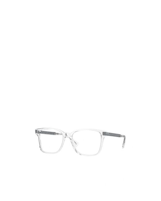 Versace White Eyewear Square Frame Glasses for men