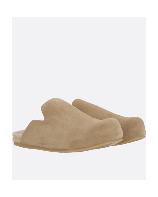 Prada Brown Logo-Embossed Round-Toe Slippers for men