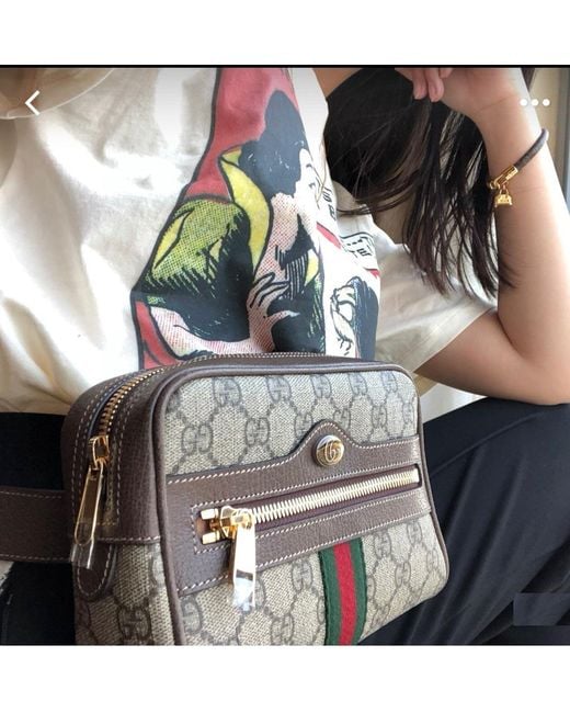 Gucci Brown Ophidia Gg Supreme Small Belt Bag Bag