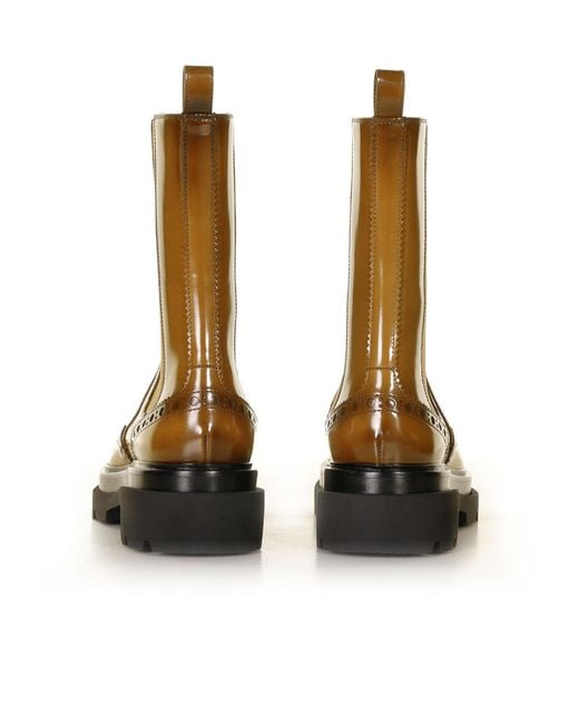 Santoni Brown Round Toe Ankle Boots