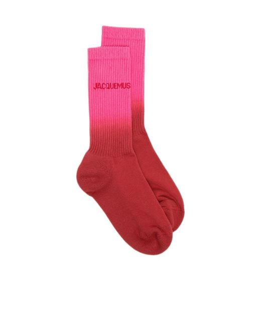 Jacquemus Red Les Chaussettes Moisson Gradient Knitted Socks