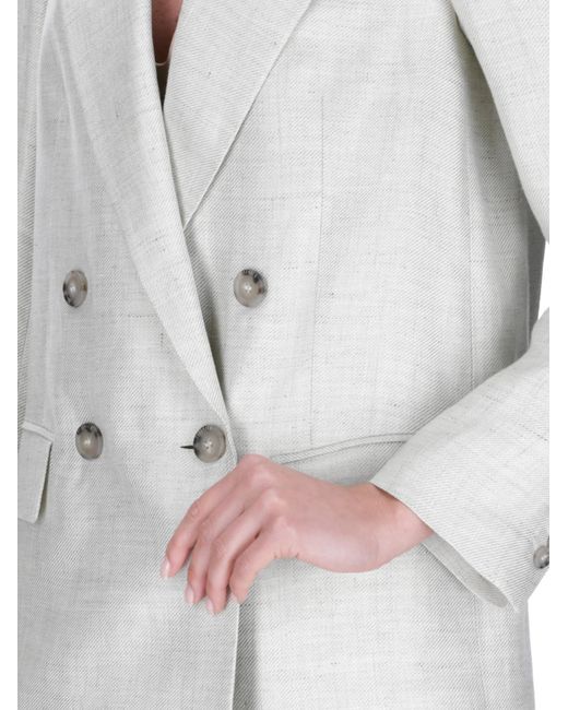 Peserico White Double-Breasted Blazer