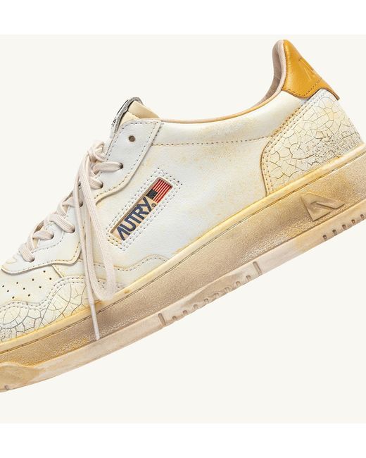 Autry Natural Distressed Low-Top Sneakers for men