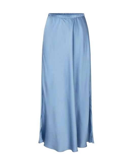 Samsøe & Samsøe Blue Elasticated Midi Skirt