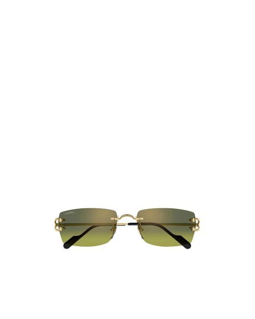Cartier White Rimless Rectangular Sunglasses for men
