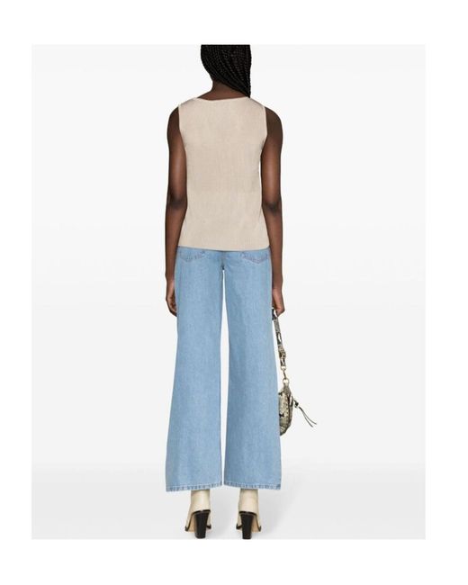 A.P.C. Natural Sleeveless Ribbed-Knitted Top