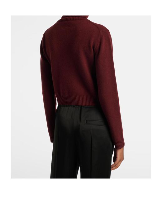 Jil Sander Red Turtleneck Sweater
