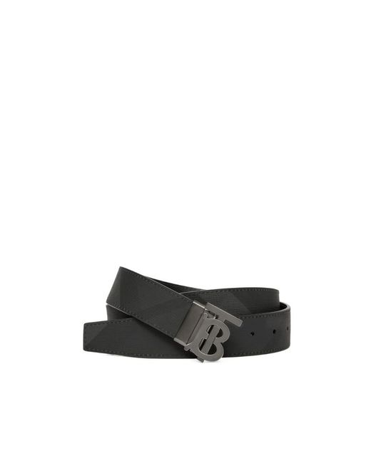 Burberry White Monogram Buckle Reversible Belt for men