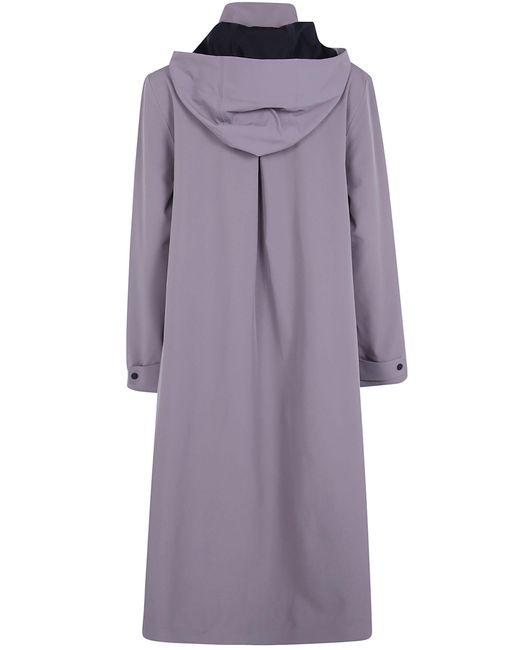 Rains Purple Long-Sleeved Trench Coat