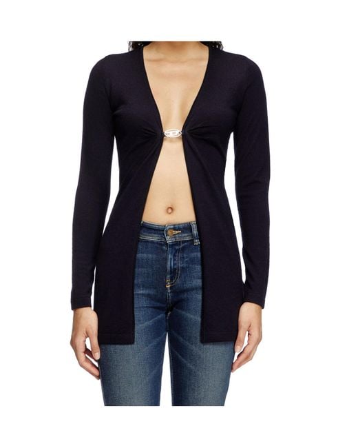 DIESEL Blue M-Pierry Knit Long Cardigan for men