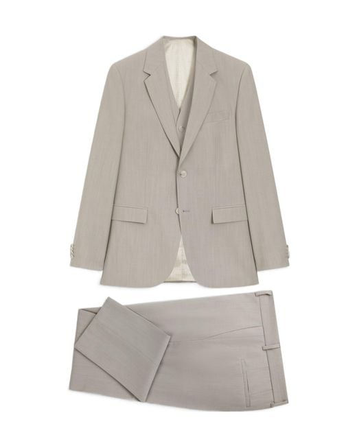 Boss Gray Boss Three-Piece Tailored Suit for men