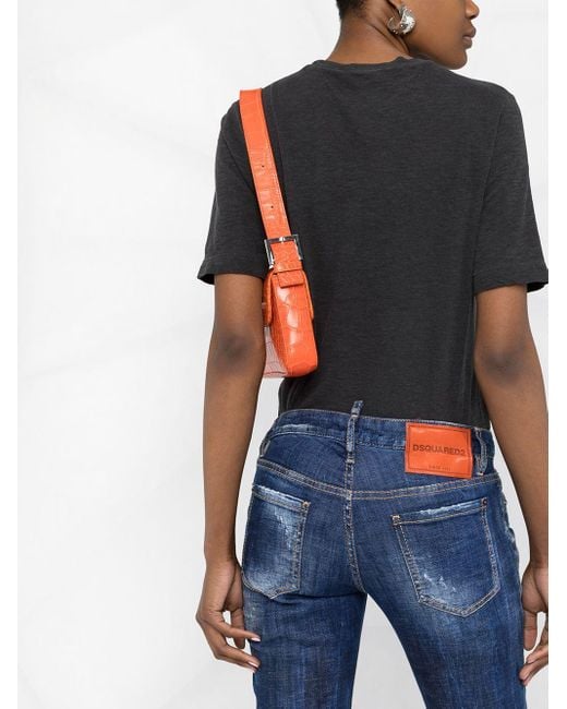 DSquared² Blue Distressed-Effect Cropped Skinny Jeans