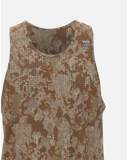 Satisfy Brown Space O Perforated Performance Top for men