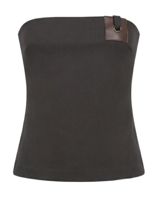 Paloma Wool Black Lali Asymmetric Bandeau Top