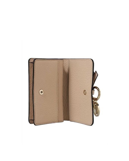 Chloé Natural Chloé Logo Engraved Alphabet Cardholder
