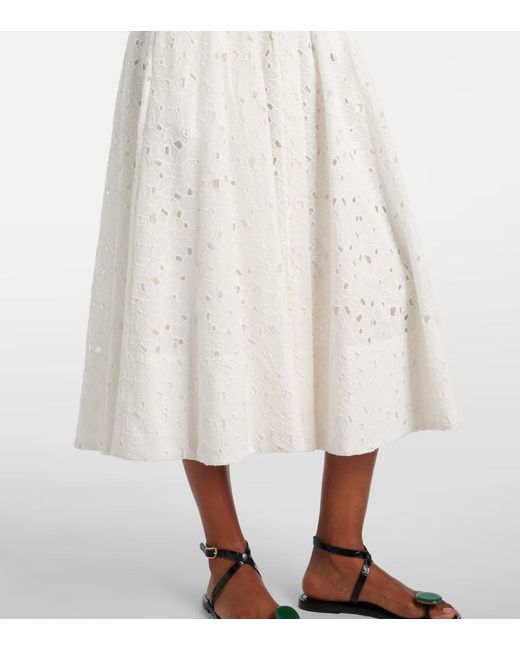 Jonathan Simkhai White Jazz Cotton Broderie Anglaise Midi Dress
