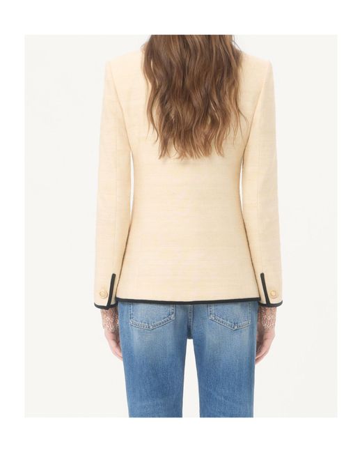Valentino Natural Contrast Trim Jackets