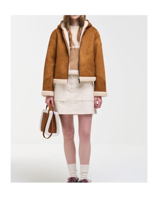 Colmar Brown Hooded Sheepskin Jacket