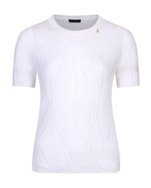 Liu Jo White Short Sleeve Crewneck Top