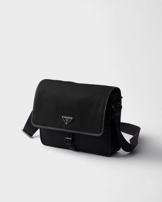 Prada Black Re-Nylon Buckled Shoulder Bag for men