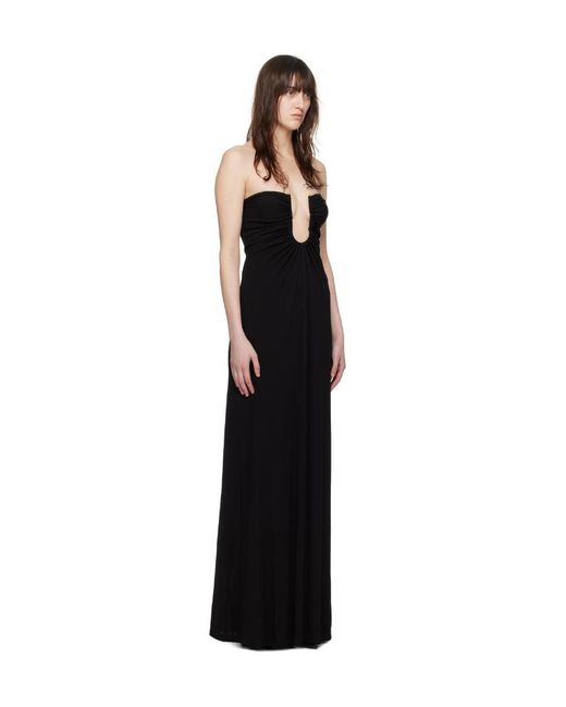 Christopher Esber Black Ruched Strapless Dress