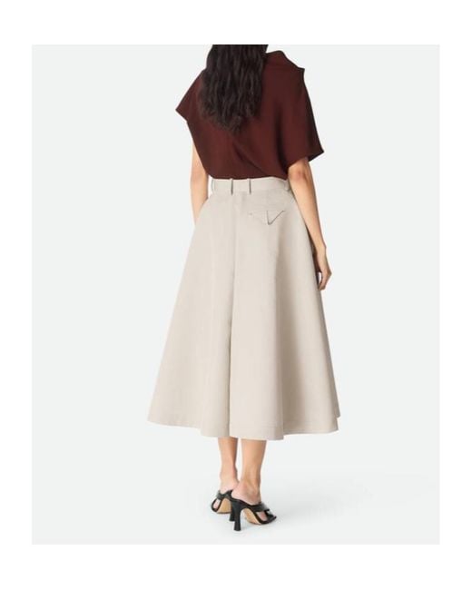 Bottega Veneta Natural A-Line Wide-Leg Culotte