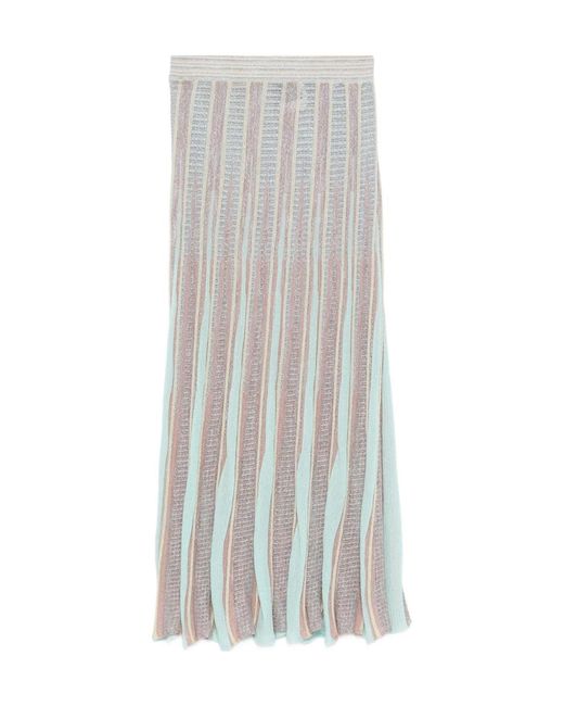 Forte_forte White Striped Midi Skirt