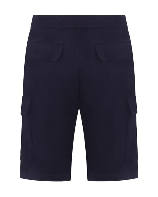 Brunello Cucinelli Blue Pocket Detailed Cargo Shorts for men