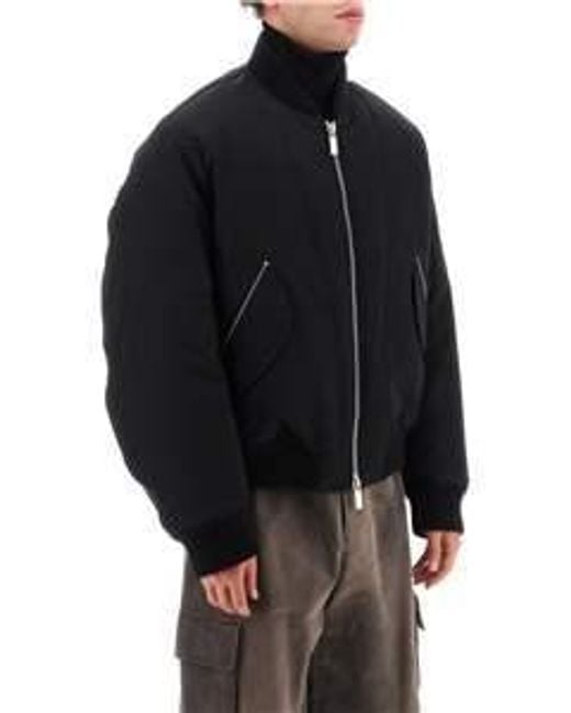 Off-White c/o Virgil Abloh Black Zip-Up Long-Sleeved Bomber Jacket for men