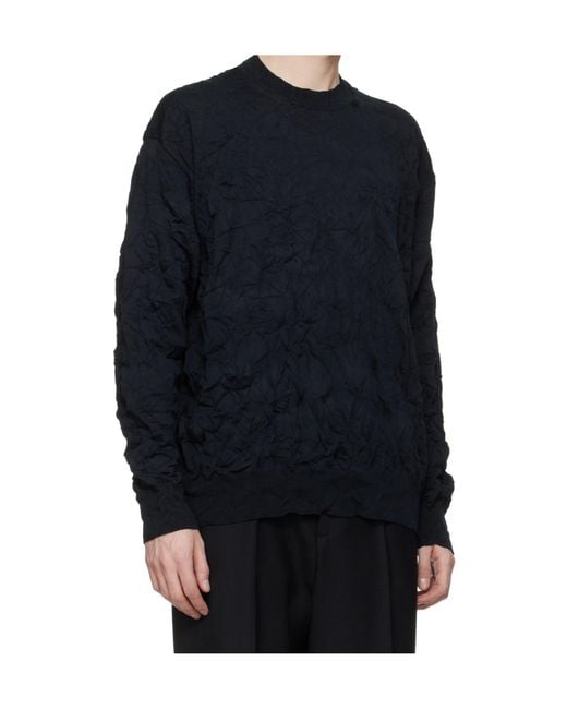 Comme des Garçons Blue Pleated Knitwear for men