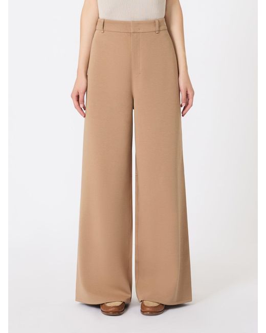 Max Mara Natural Merlot Wide Leg Trousers