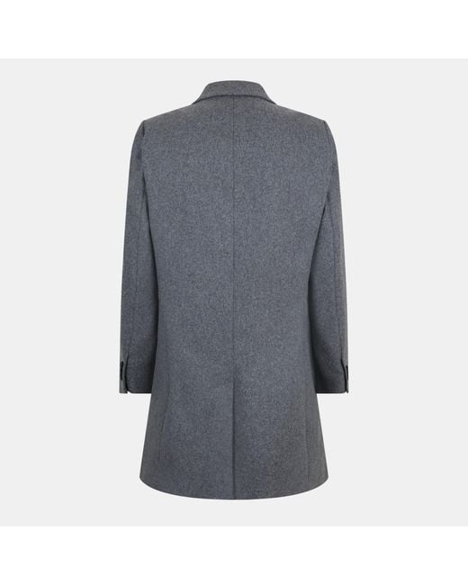 Boss Gray Wool-Blend Overcoat for men
