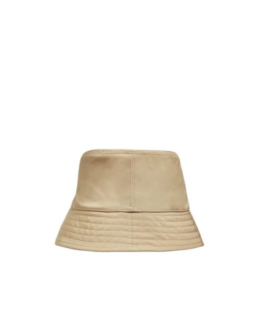 Moncler Natural Logo Patch Narrow Brim Bucket Hat